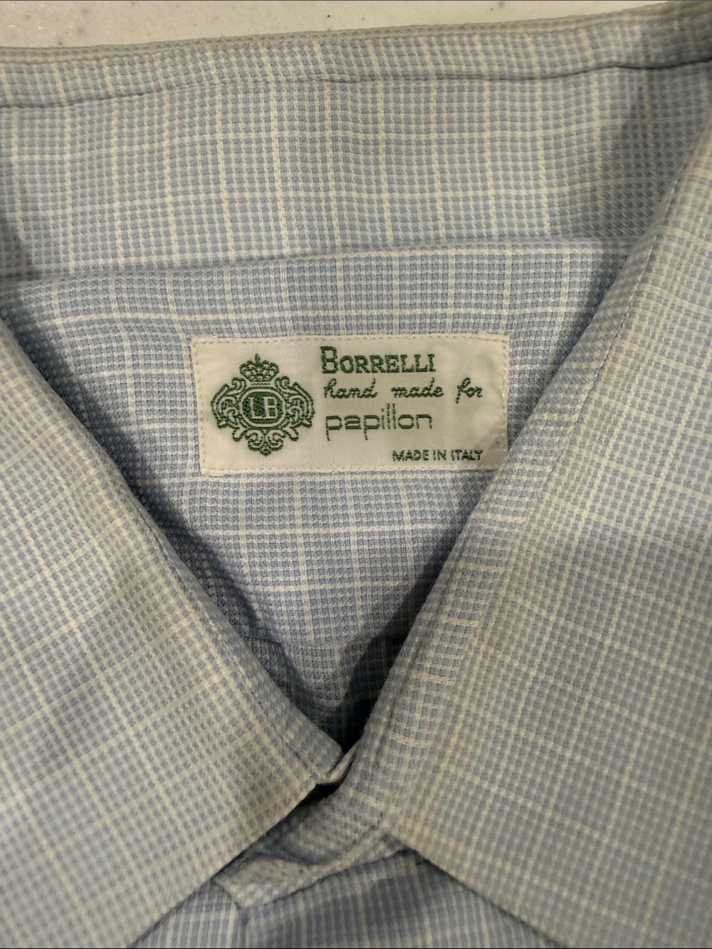 Borrelli Light Blue Micro-Check Dress Shirt